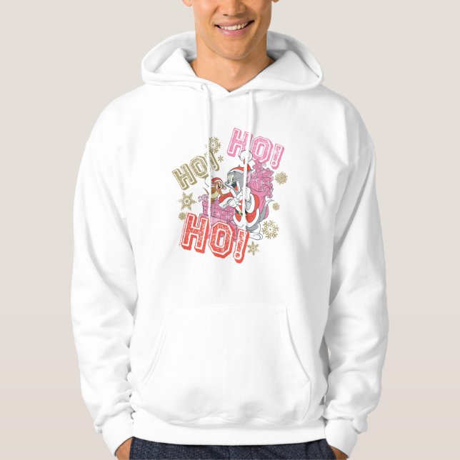 Veste À Capuche Tom et Jerry "Ho ! Ho ! Ho !" Livraison de cadeaux (Devant)