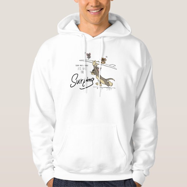 Veste À Capuche Tom & Jerry "Il est temps de surfer" (Devant)
