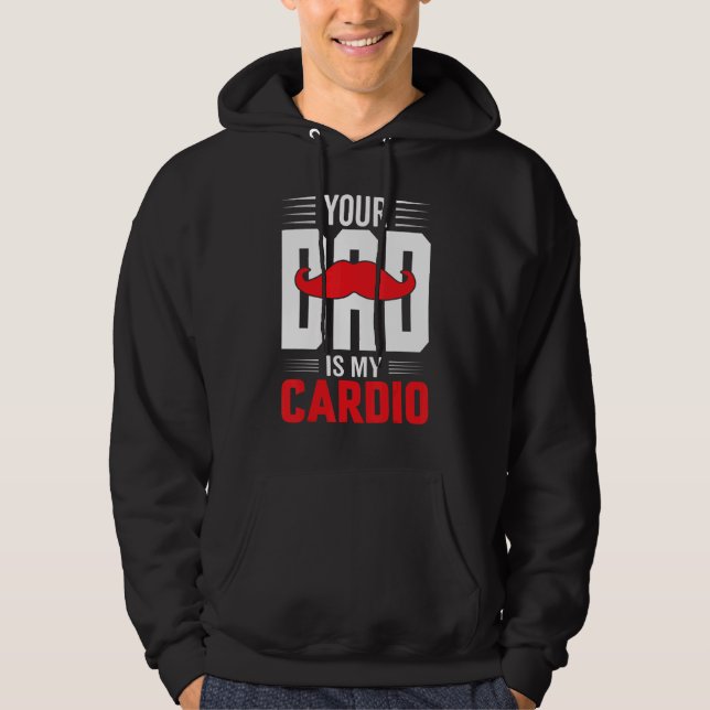 Veste À Capuche Ton Père Est Mon Cardio Rouge Mustache Feminist Gy (Devant)