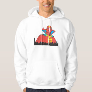 Veste À Capuche Tornade rouge derrière le paysage urbain