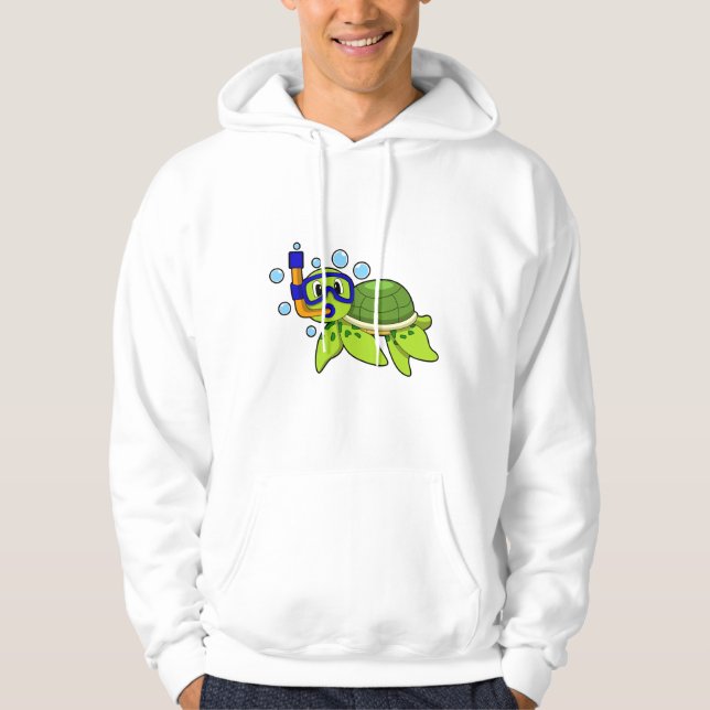 Veste À Capuche Tortue à la plongée avec tuba (Devant)