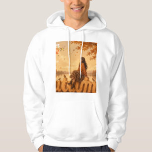 Veste À Capuche Toujours reconnaissante Fille d'automne assise sur