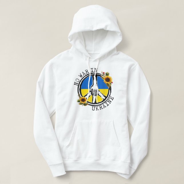 Veste À Capuche Tournesol drapeau ukrainien pas de guerre en Ukrai (Design devant)