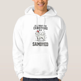 Veste À Capuche Tout ce que je veux pour Noël Chien Samoyède