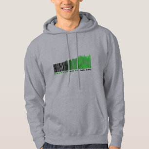 Veste À Capuche Tout est musique Vert Texte Code barre Equalizer