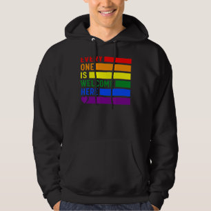 Veste À Capuche Tout Le Monde Est Bienvenue Ici Rainbow Lgbtq Prid