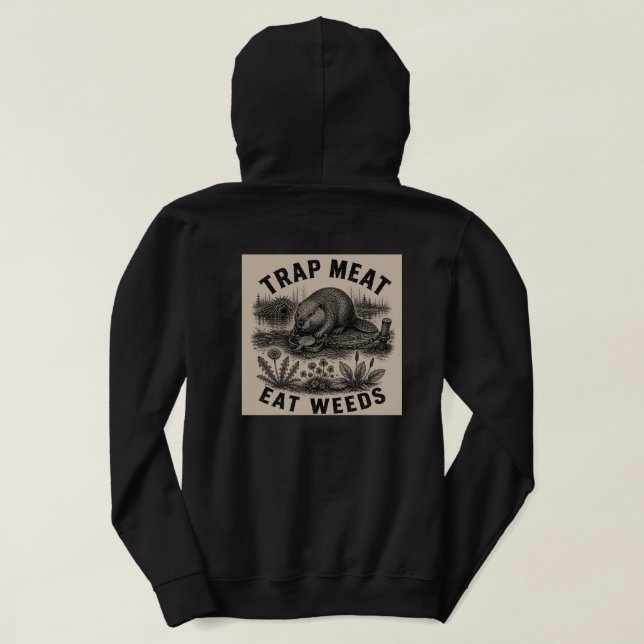 Veste À Capuche Trappeur de Viande, Mange des Mauvaise Herbes Swea (Design dos)