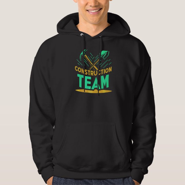Veste À Capuche Travail d'équipe de construction (Devant)