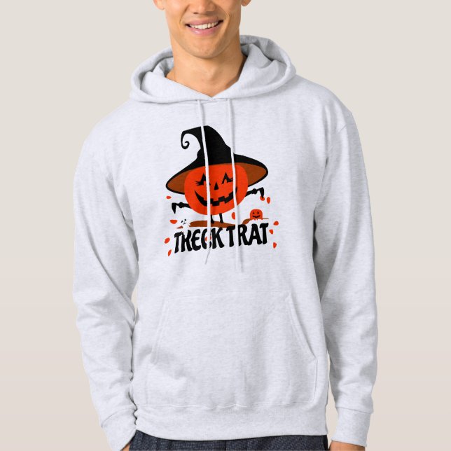 Veste À Capuche Treck Trat Citrouille Sourire (Devant)