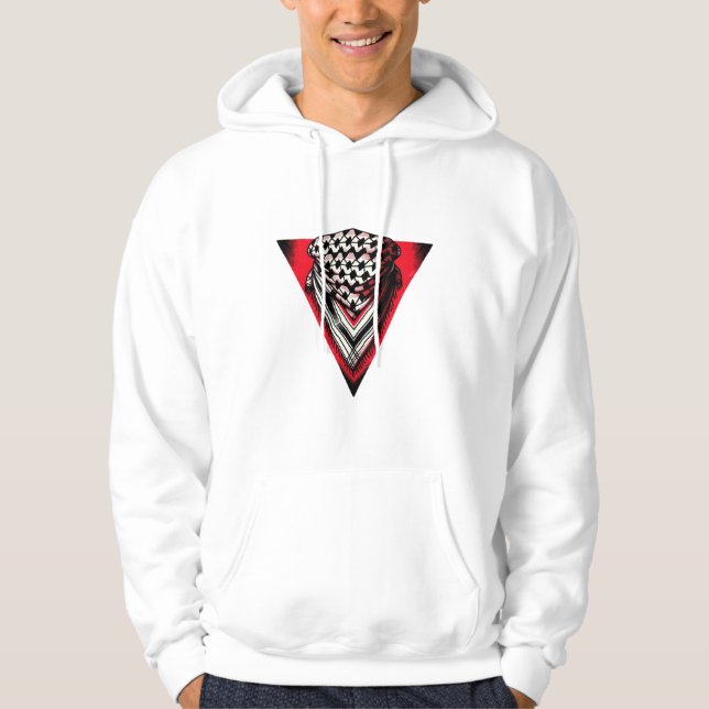 Veste À Capuche Triangle rouge inversé keffiyeh (Devant)