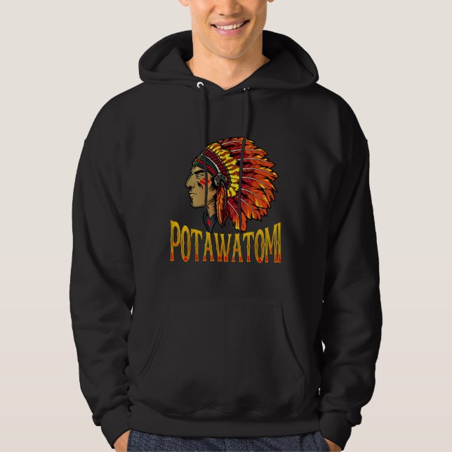 Veste À Capuche Tribu Potawatomi Amérindienne Potawatomi Herita (Devant)