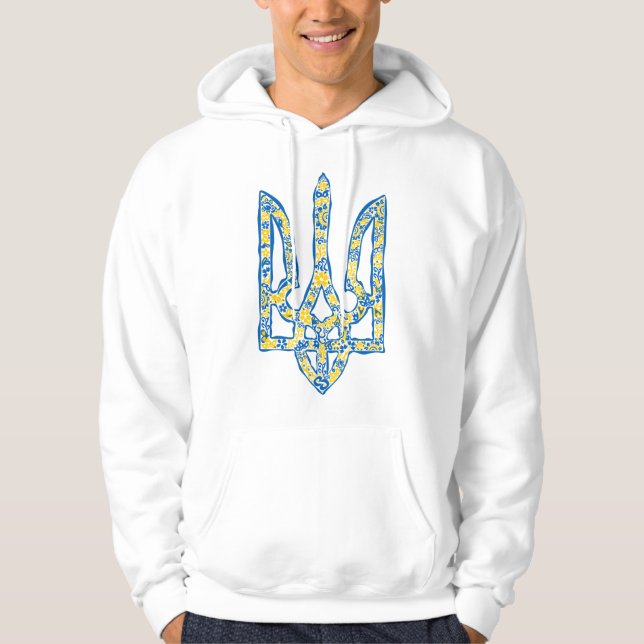 Veste À Capuche trident de l'emblème national ukrainien tryzub eth (Devant)