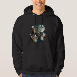 Veste À Capuche Trois Possum Lune 3 Opossum Drôle Bizarre Mem Mal