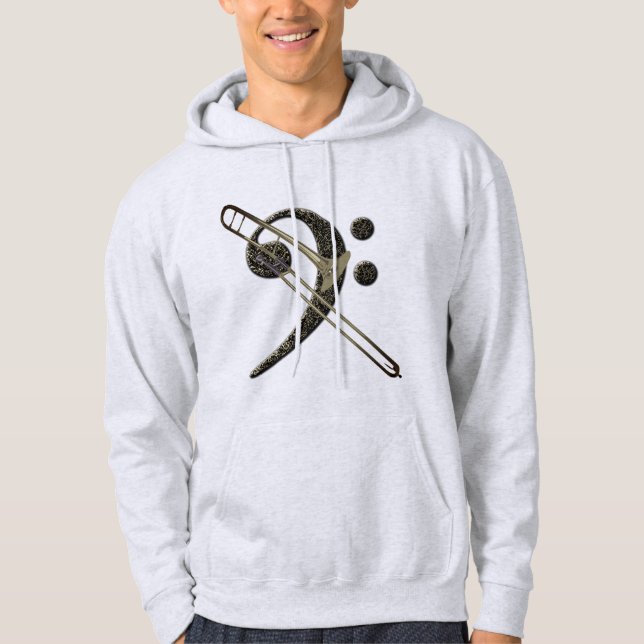 Veste À Capuche Trombone Bass Clef Music Instrument (Devant)