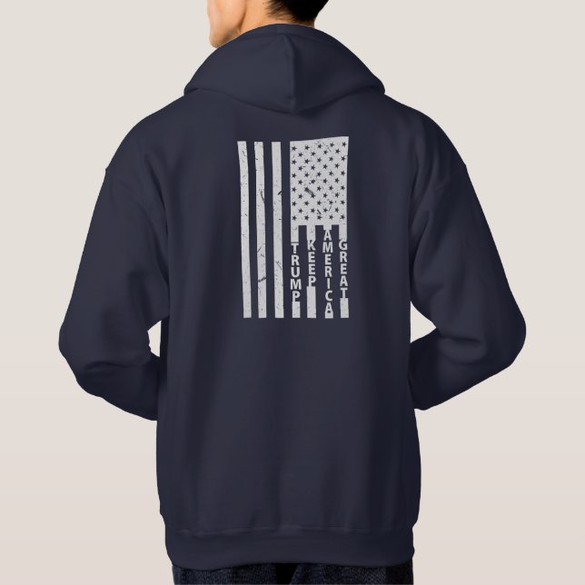Veste À Capuche TRUMP American Flag 2020 Keep America Great (Dos)