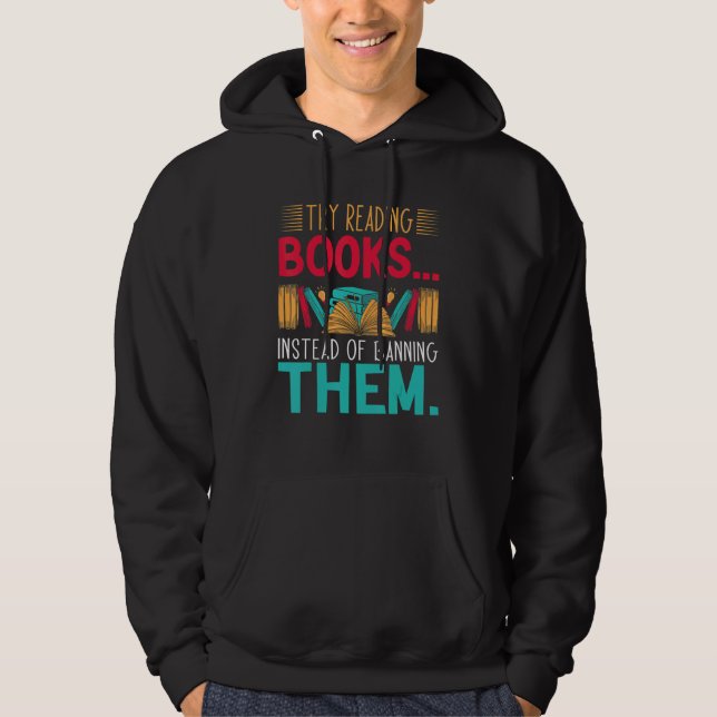Veste À Capuche try reading books instead of banning them Groovy B (Devant)