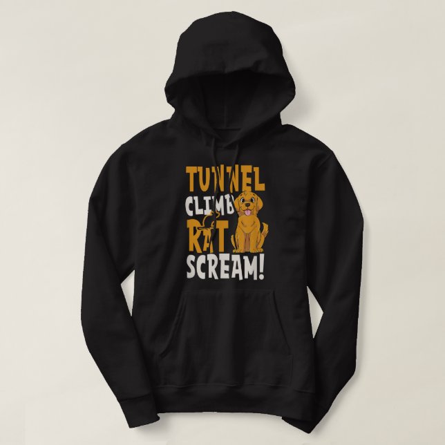 Veste À Capuche Tunnel Climat Rat Cri Design Barn Hunt (Design devant)