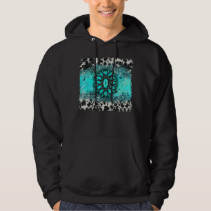 Veste À Capuche Turquoise Gemstone Cowhide Leopard Western Souther