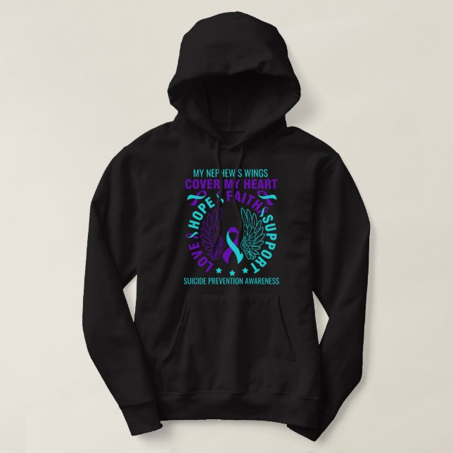 Veste À Capuche Turquoise Purple Prévention Suicide Sensibilisatio (Design devant)
