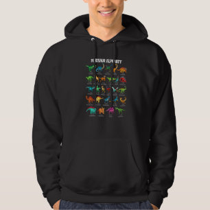 Veste À Capuche Types de dinosaures alphabet A Z ABC Identificatio