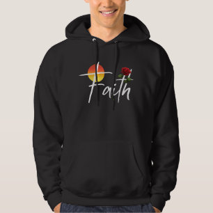 Veste À Capuche Typographie de la foi avec des roses