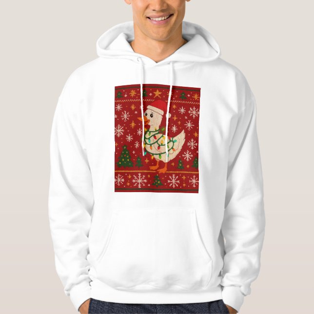 Veste À Capuche Ugly Christmas Goose Hoodie | Funny Holiday Sweate (Devant)