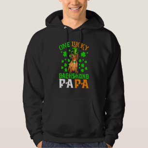 Veste À Capuche Un chien chanceux Papa Red Dachshund Papa St patri