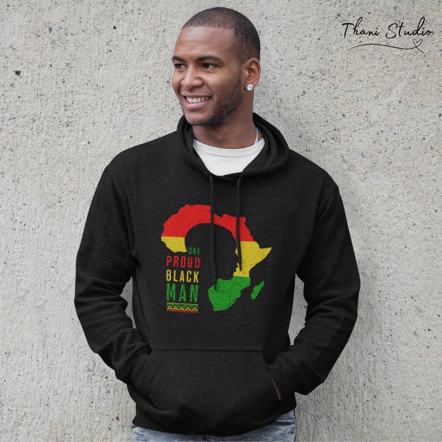 Veste À Capuche Un fier Noir Homme Noir Histoire Mois Drapeau (Créateur téléchargé)