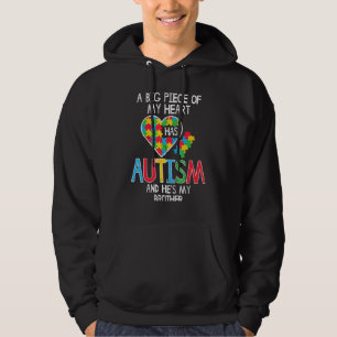 Veste À Capuche Un Gros Morceau De Mon Coeur A Autisme Conscience