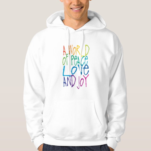 Veste À Capuche Un monde de paix, d'amour et de joie (Devant)