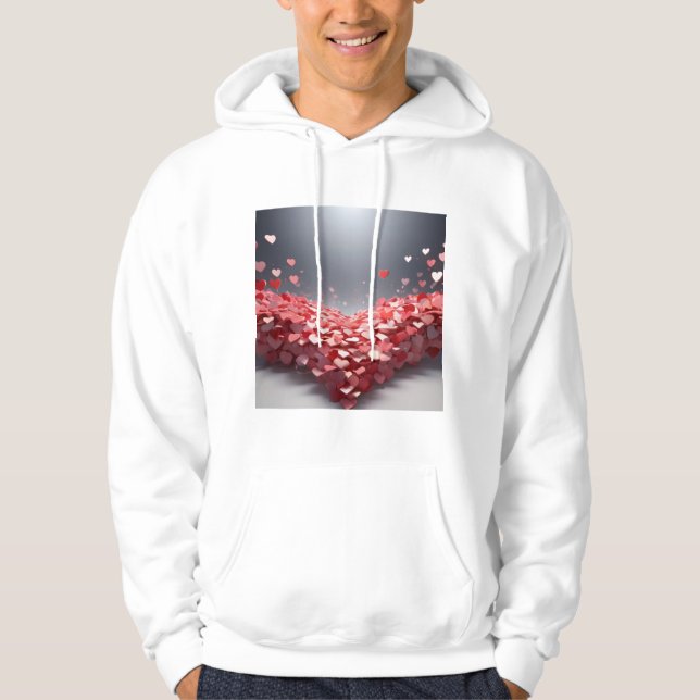 Veste À Capuche Un superbe design de Saint Valentin qui offre... (Devant)
