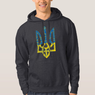 Veste À Capuche Un trident ukrainien texturé drapeau d'Ukraine cou