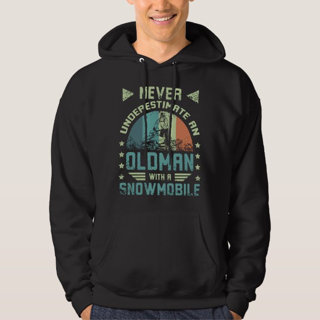 Veste À Capuche Un Vieux Homme En Motoneige (Devant)