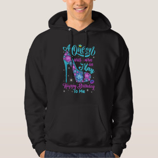 Veste À Capuche Une Reine Est Née En Mai Maigre Anniversaire Talon