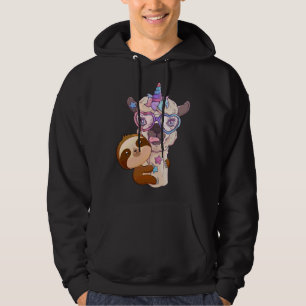 Veste À Capuche Unicorn mignon Brown Sloth Rainbow Animal Llama Gl