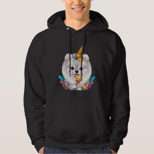 Veste À Capuche Unicorne blanche Poméranie crème glacée