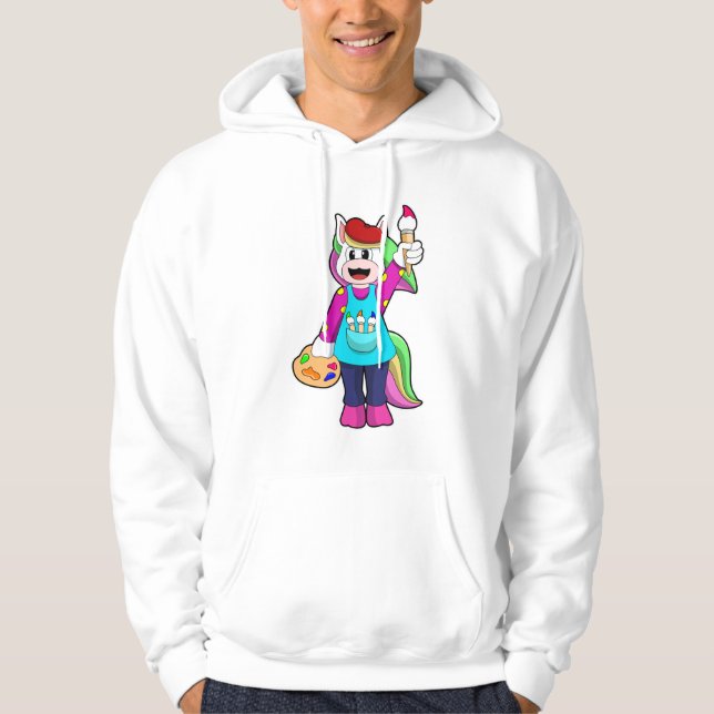 Veste À Capuche Unicorne en tant que peintre (Devant)