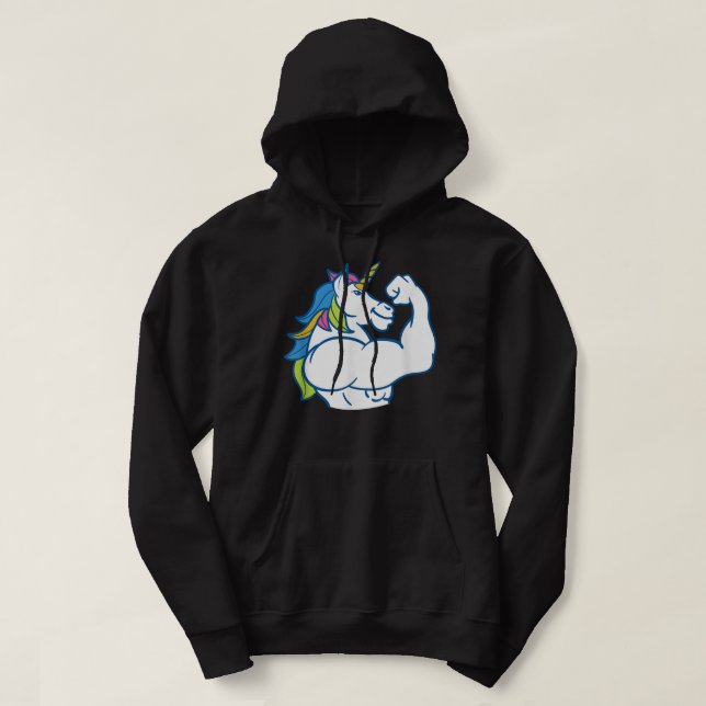 Veste À Capuche Unicorne musculaire - Funny Magical Fitness Bodybu (Design devant)