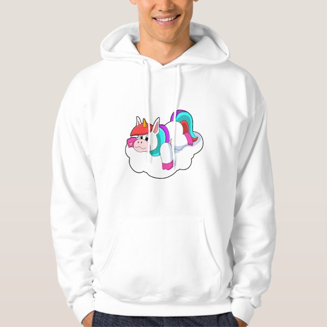 Veste À Capuche Unicorne sur les nuages (Devant)