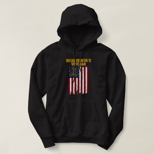 Veste À Capuche USS Carl Vinson CVN-70 Avion Carrier Veteran's (Design devant)