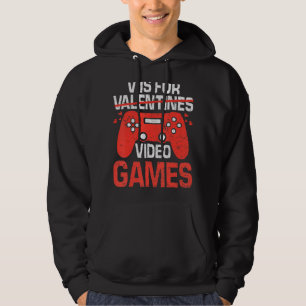 Veste À Capuche V Est Pour Jeux Vidéos Valentines Jour Cool Vidéo 