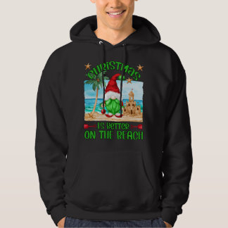 Veste À Capuche Vacances De Noël Sur La Plage Drôle Gnome