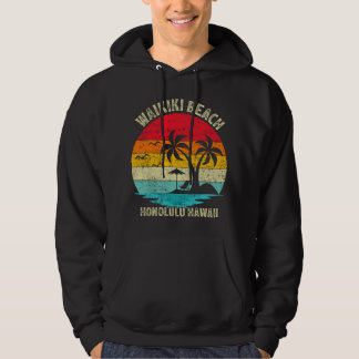 Veste À Capuche Vacances en famille vintage rétro Honolulu Hawaii 