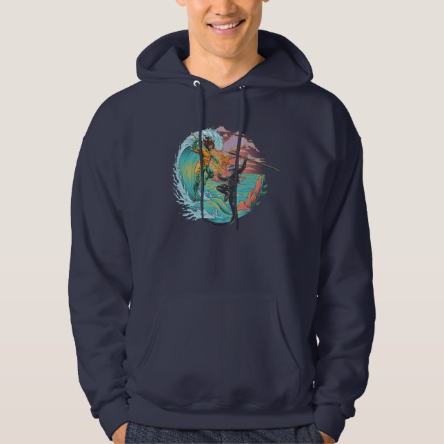 Veste À Capuche Vague marémotrice Aquaman & Black Manta (Devant)