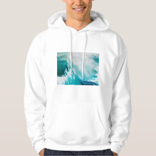 VESTE À CAPUCHE VAGUES DE MER BLANCHE BLEU DANS LA TEMPÊTE