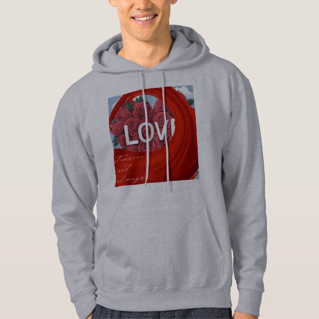 Veste À Capuche Valentines Day  for Boys Girls Red Hearts (Devant)