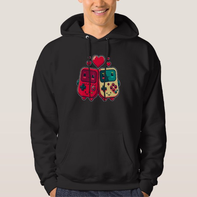 Veste À Capuche Valentine's Day Gaming Console for Gamer Couples K (Devant)