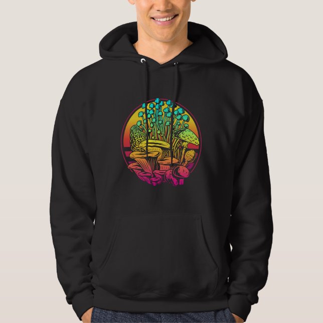 Veste À Capuche Vaporwave de champignons (Devant)