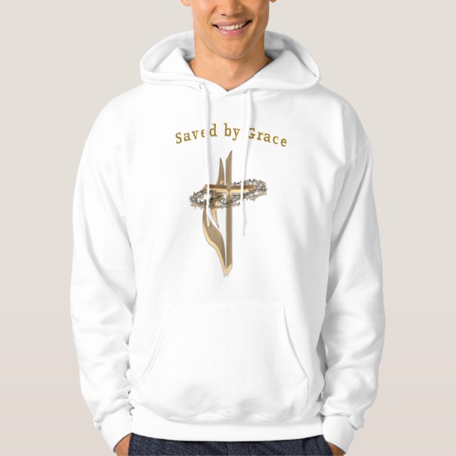 Veste À Capuche Verset biblique sauvé par Grace (Devant)
