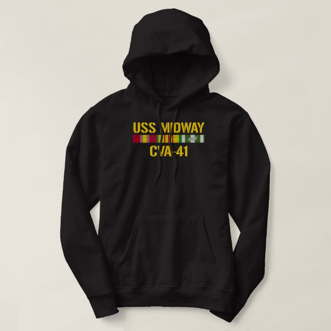 Veste À Capuche Vétérinaire de l'USS Midway CVA-41 Vietnam (Design devant)
